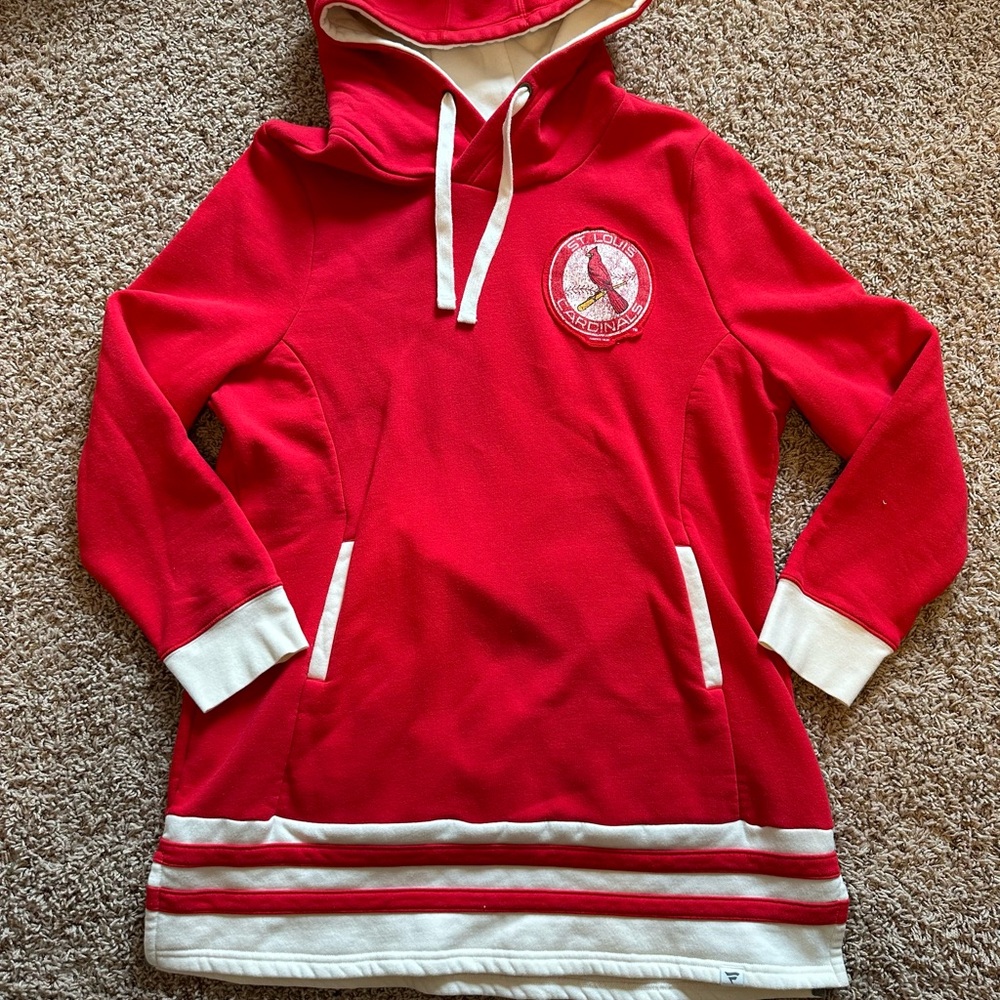 Women’s St. Louis Cardinals Fanatics Red and White Hoodie Sweatshirt